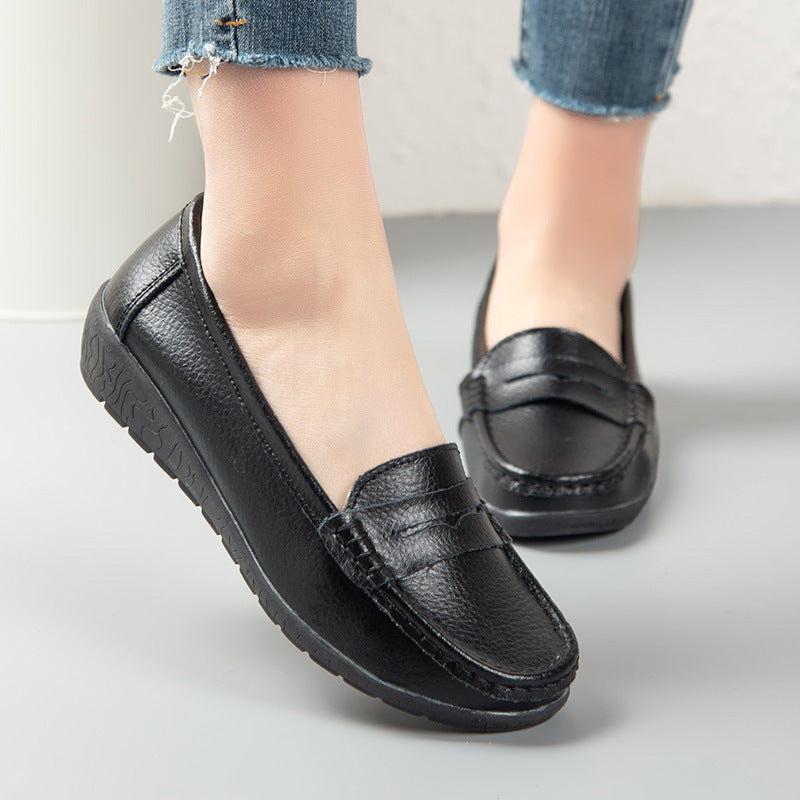 Solid Women Slip On Shoes Comfortable Walking Flat Loafers Casual Shoes