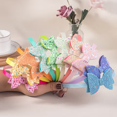 5pcs Girls Headbands Glitter Bow Hair Hoops Hairbands Hair Accessories