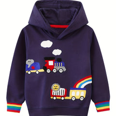 Boys Cartoon Car Hooded Sweatshirt