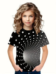 Breathable 3D Print Graphic Short Sleeve T-shirt Boys Girls Summer Clothes
