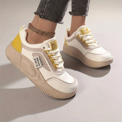 Faux Leather Heighten Skate Shoes Casual Chunky Sneakers