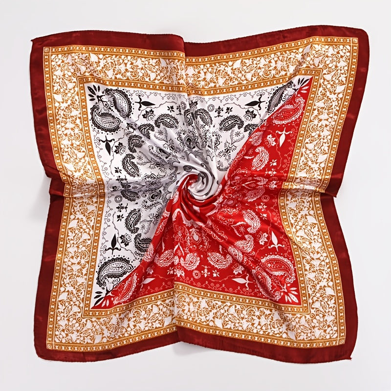 Floral Print Satin Scarf for Accessories