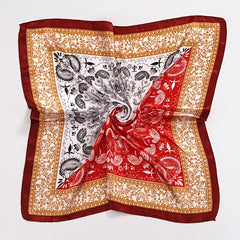 Floral Print Satin Scarf for Accessories
