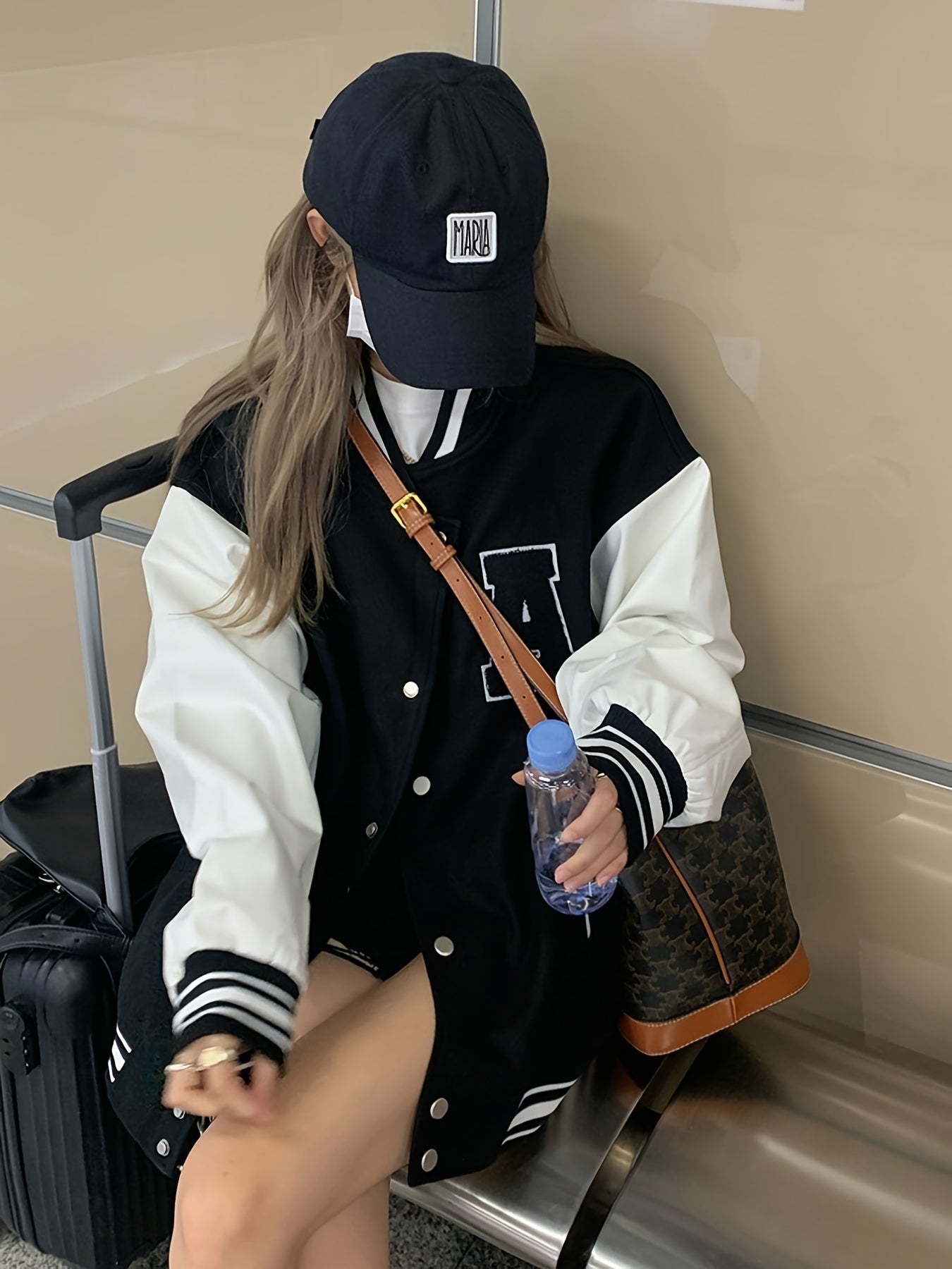 Varsity Letterman Jacket Button Up Women's Streetwear