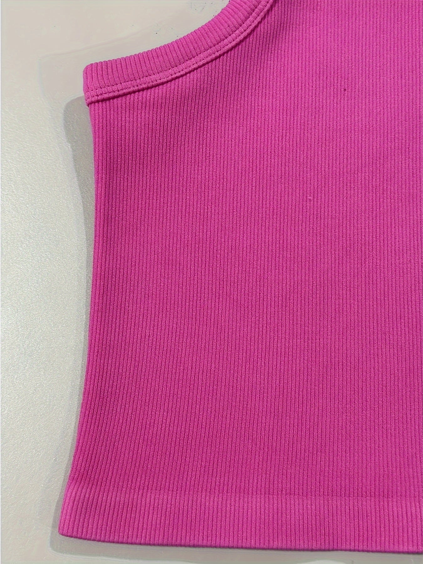 Ribbed Solid Sports Tank Top Sleeveless Yoga Running Top