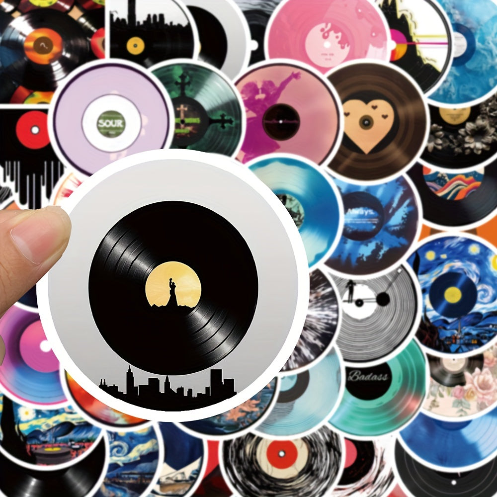 50pcs Retro Vinyl Record Graffiti Sticker Decoration Waterproof Stickers