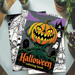 Halloween Coloring Book 22 Pages Single Sided Printed Thick Paper Fun Gift
