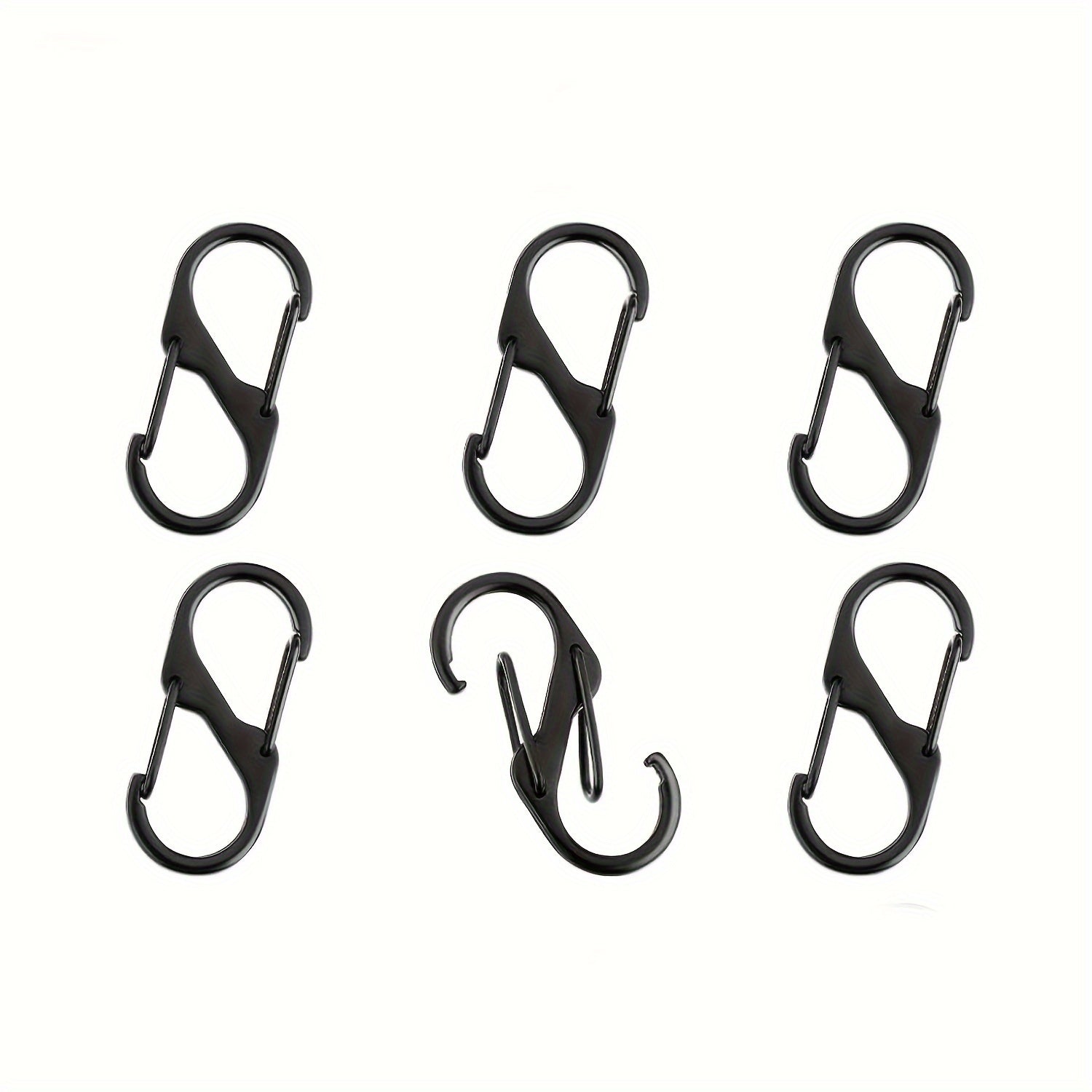 6pcs Carabiner Buckle Clip Snap Hook Keychain For Outdoor Sports