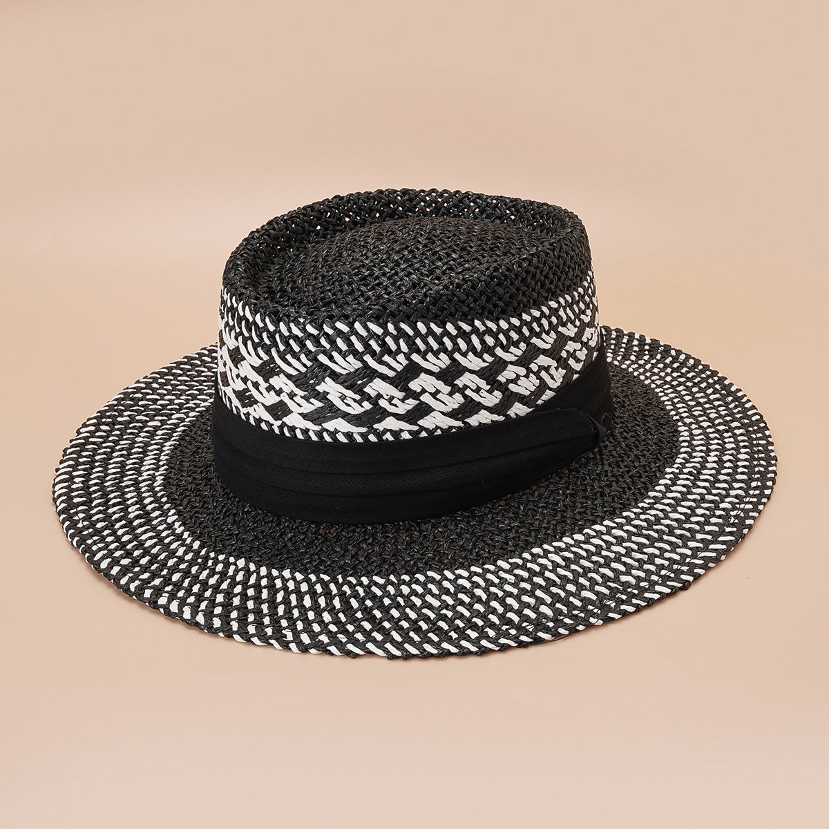 British Style Straw Hat Concave Top Jazz Hat