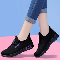 Mesh Breathable Low Top Walking Sneakers Running Shoes Women's Footw