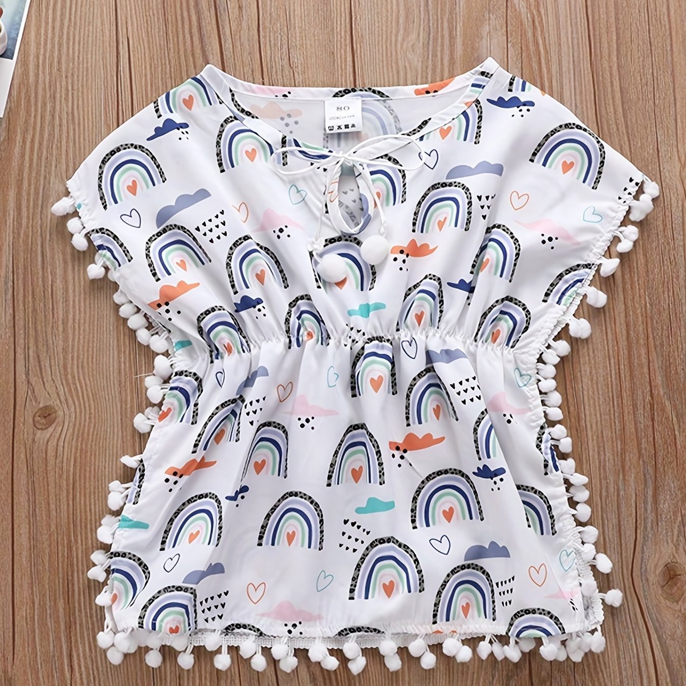 Baby Girls Cartoon Graphic Sleeveless Cover Up Dress
