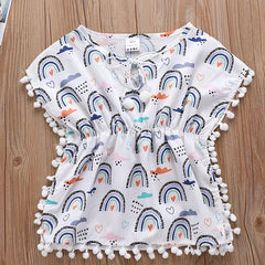 Baby Girls Cartoon Graphic Sleeveless Cover Up Dress