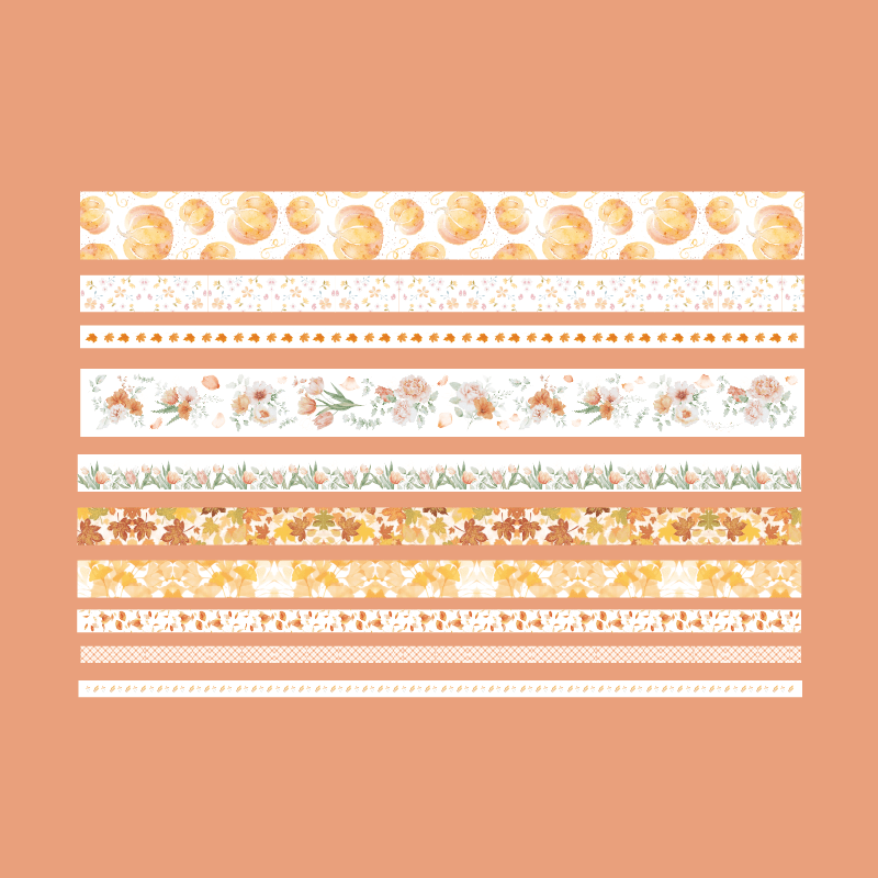 10 Pack Paper Tape Suits 8.5cm 7.5cm 3.5cm Small Fresh Flower Journal Tape