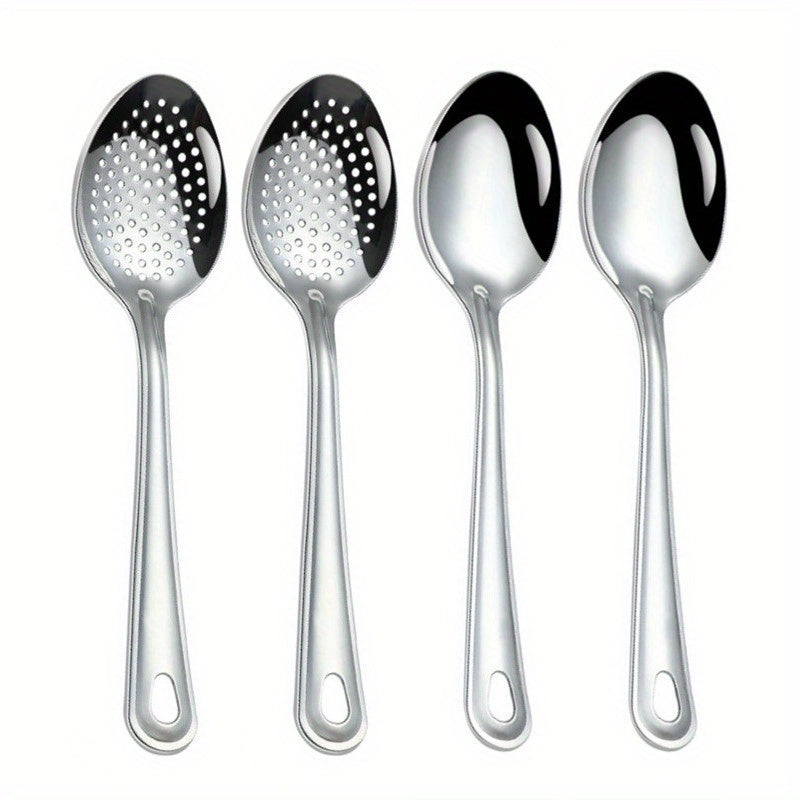4pcs Serving Spoons Set 24 89 Cm Large Stainless Steel Buffet Dinner Restaurant