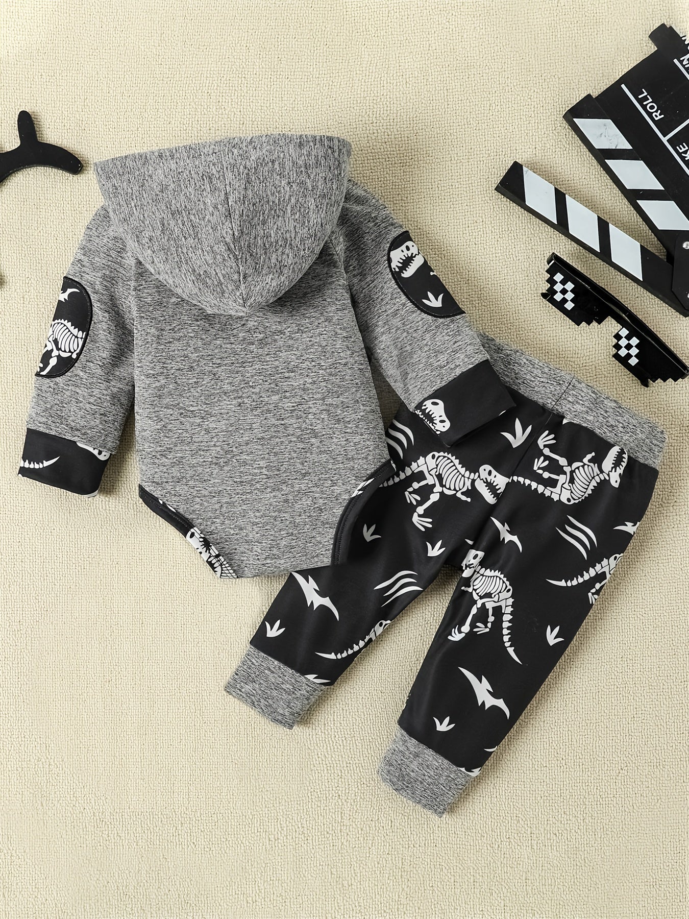 Infant Hooded Romper & Long Sleeve Bodysuit Set