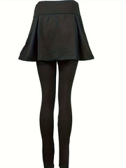 Sporty Skinny Leggings with Skirt
