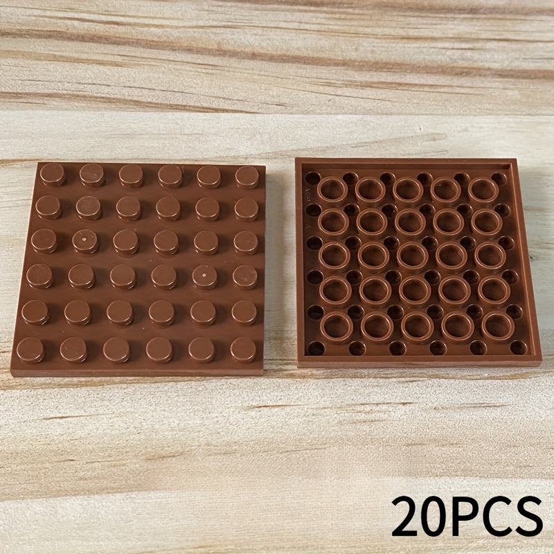 20pcs 6x6 High Brick Building Blocks MOC 3958 Compatible Durable ABS Material
