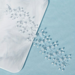 Clear Flower & Pearl Decor Hair Band Headband Bridal Wedding Accessory