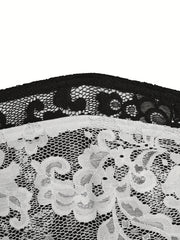 Solid Floral Jacquard Lace Tube Top