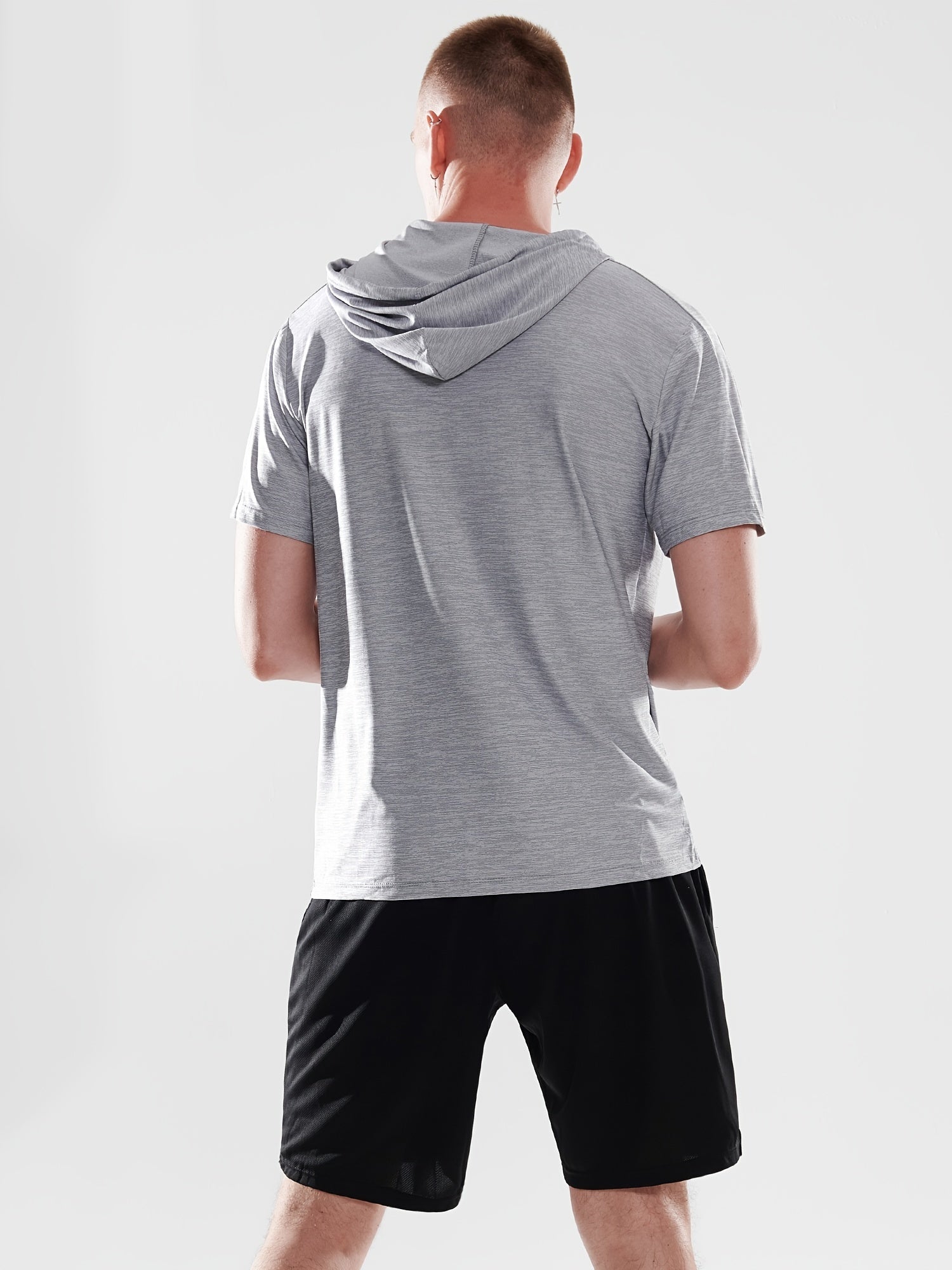 Men's Short Sleeve Slim Fit Muscle Hooded T-Shirt