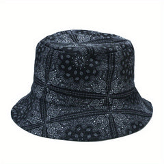 Men's Printed Bucket Hat Unisex Cotton Fisherman Cap