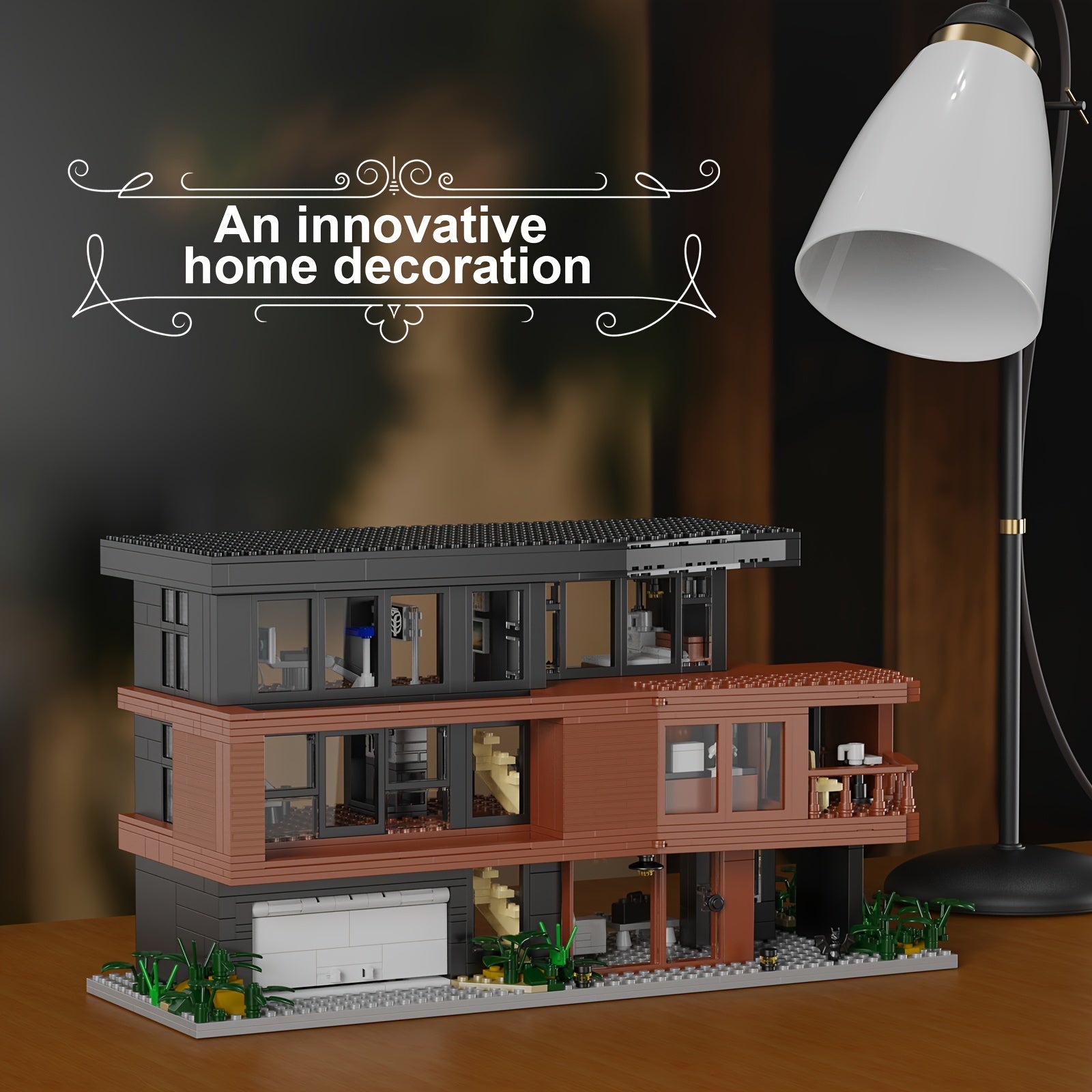Classic Movie Modern Villa Street Scene Building Set Toy Model