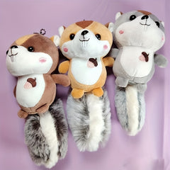 Squirrel Plush Doll Keychain Small Pendant Couple Backpack Bag Pendant