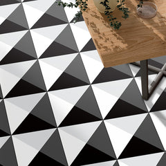 12pcs Gray Geometric Pattern Floor Stickers Waterproof Non-slip Home Decoration