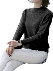 Mock Neck Long Sleeve Sweater for Women