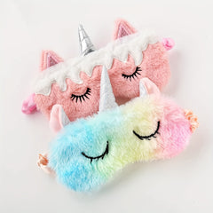 Gradient Plush Eye Mask Blackout Soft Comfy Blindfold Travel Rest Nap Yoga