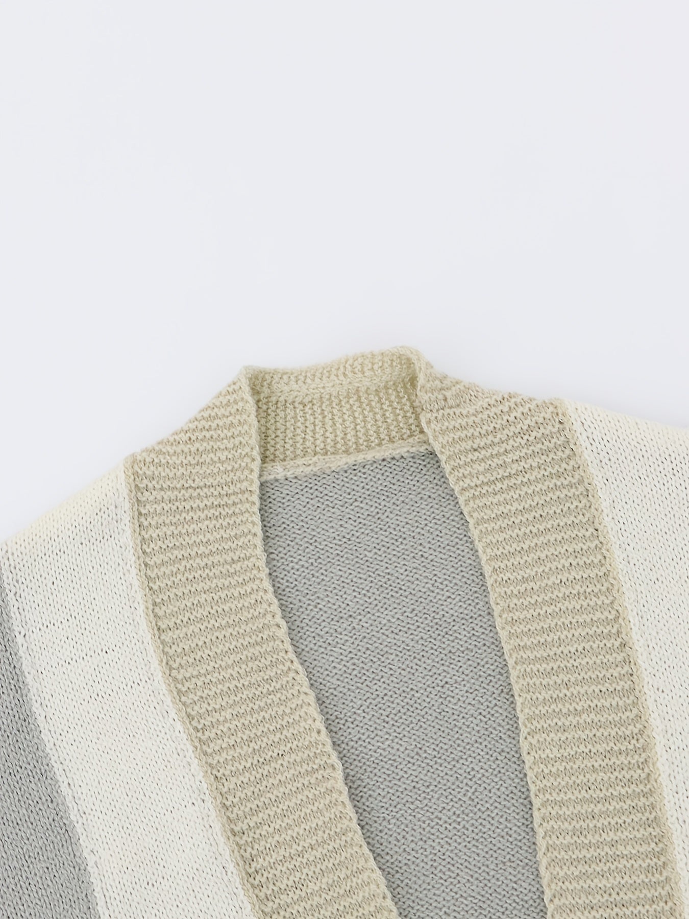 Open Front Knit Cardigan Long Sleeve Sweater