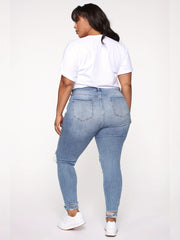 High Rise Ripped Skinny Jeans