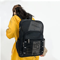 Transparent Mesh Backpack Lightweight Sports Gym Bag For Outdoor Travel