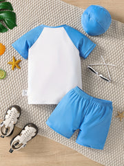 Boys' Block Swim Suit Raglan Short Sleeve T Shirt & Shorts Set