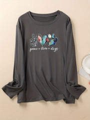 Graphic Long Sleeve Loungewear Tee