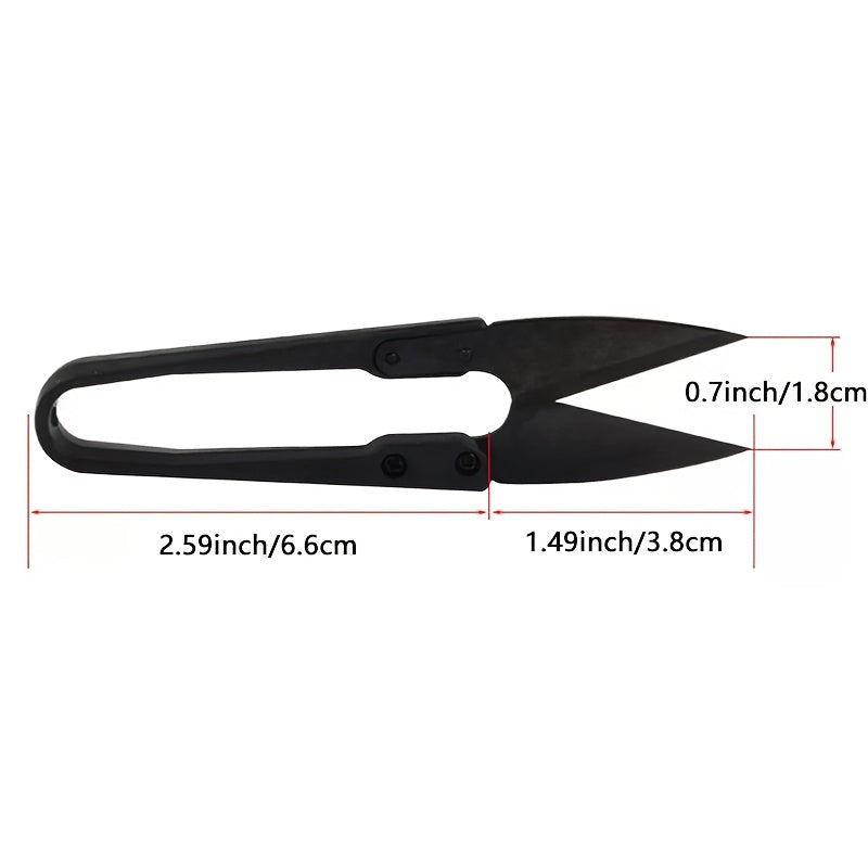 2pcs Carbon Steel Sewing Scissors Trimming Nippers U Shape Clippers