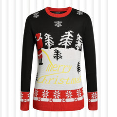 Men's Ugly Christmas Knitted Pullover Sweater Merry Christmas Embroidered