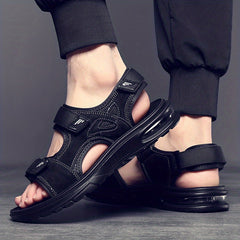 Men's Open Toe Hook And Loop Sandals Non Slip Comfortable Beach Shoes