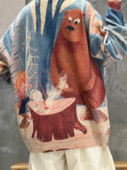 Women's Cartoon Print Long Sleeve Sweater