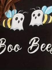 Bee Print Lounge Dress Short Sleeve Home Dress Women's Loungewear
