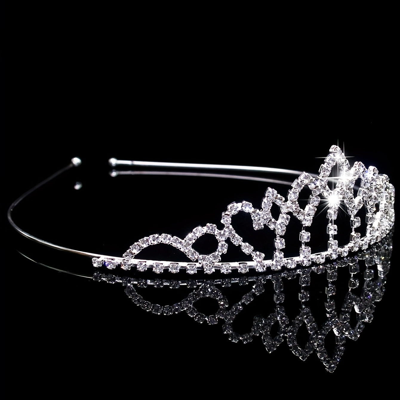 Rhinestone Queen Crown Tiara Wedding Hair Accessory