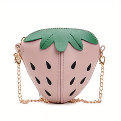 Girls Cartoon Strawberry Shaped Bag Messenger Mini Coin Purse Decorative