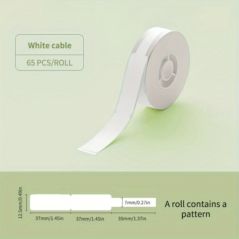 65pcs Cable Labels Roll Colorful Waterproof Wire Labels Stickers Tear Resistant