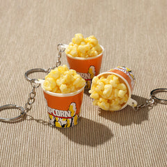 PVC Food Popcorn Key Ring for Car Key Chain