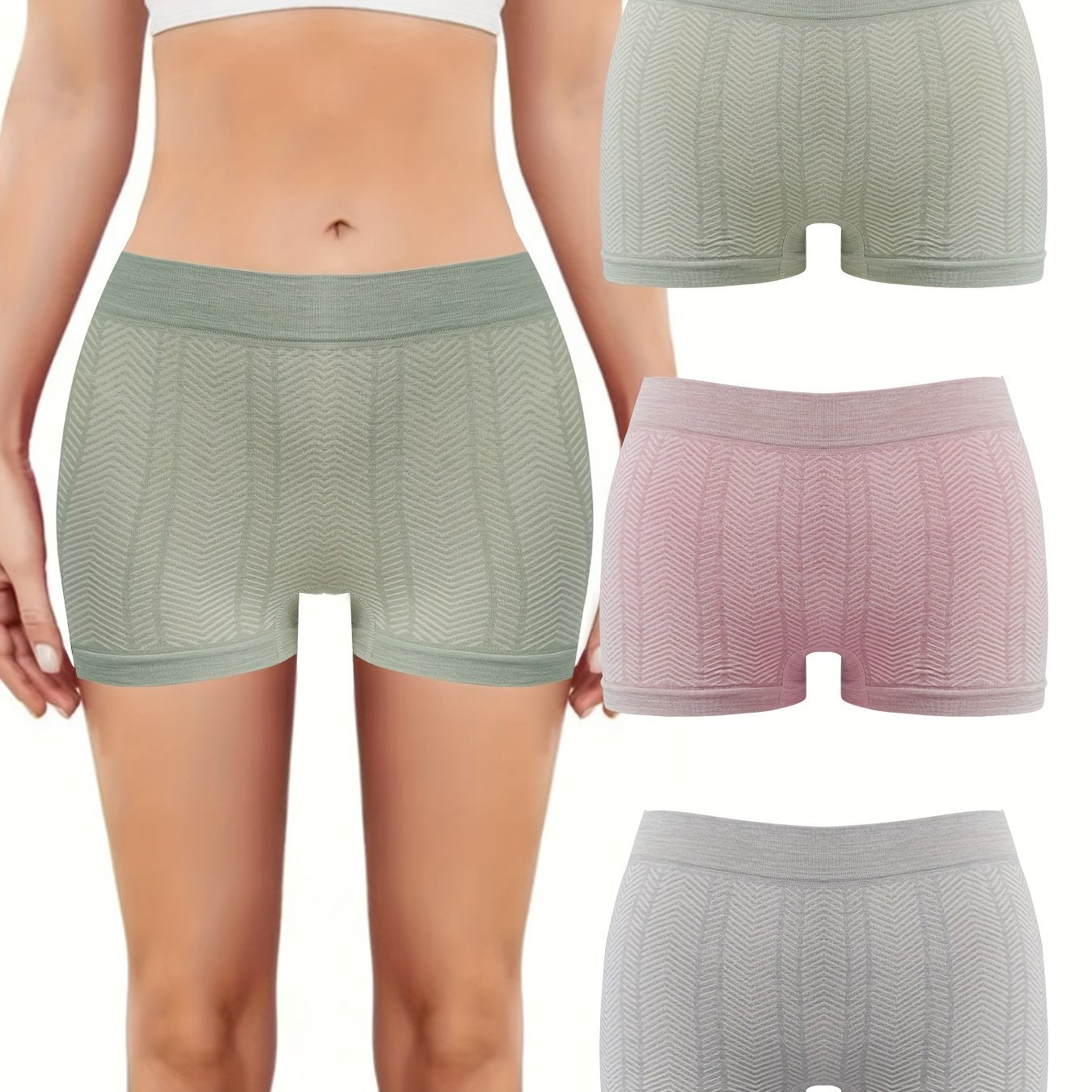 3pcs Seamless Boyshort Panties Soft & Stretch Women's Lingerie