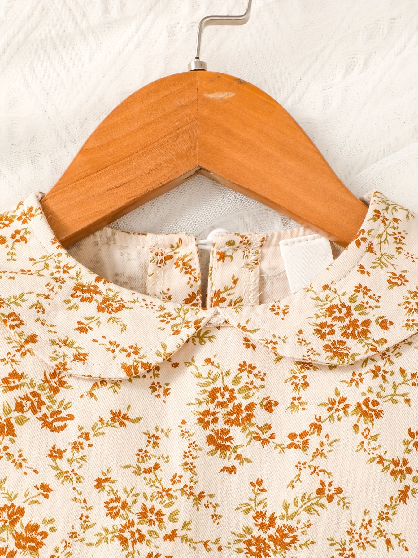 Infant Baby Doll Collar Floral Skirt Vest Set