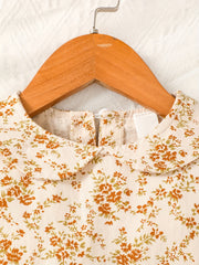 Infant Baby Doll Collar Floral Skirt Vest Set