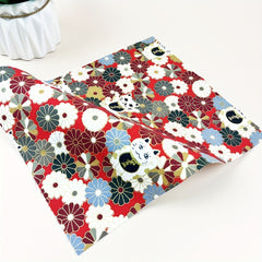 5pcs Red Cotton Fabric Bundles for DIY Sewing Quilting