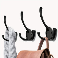 8pcs Heavy Duty Wall Hooks for Coats, Backpacks, Hats - 3 Metal Hooks