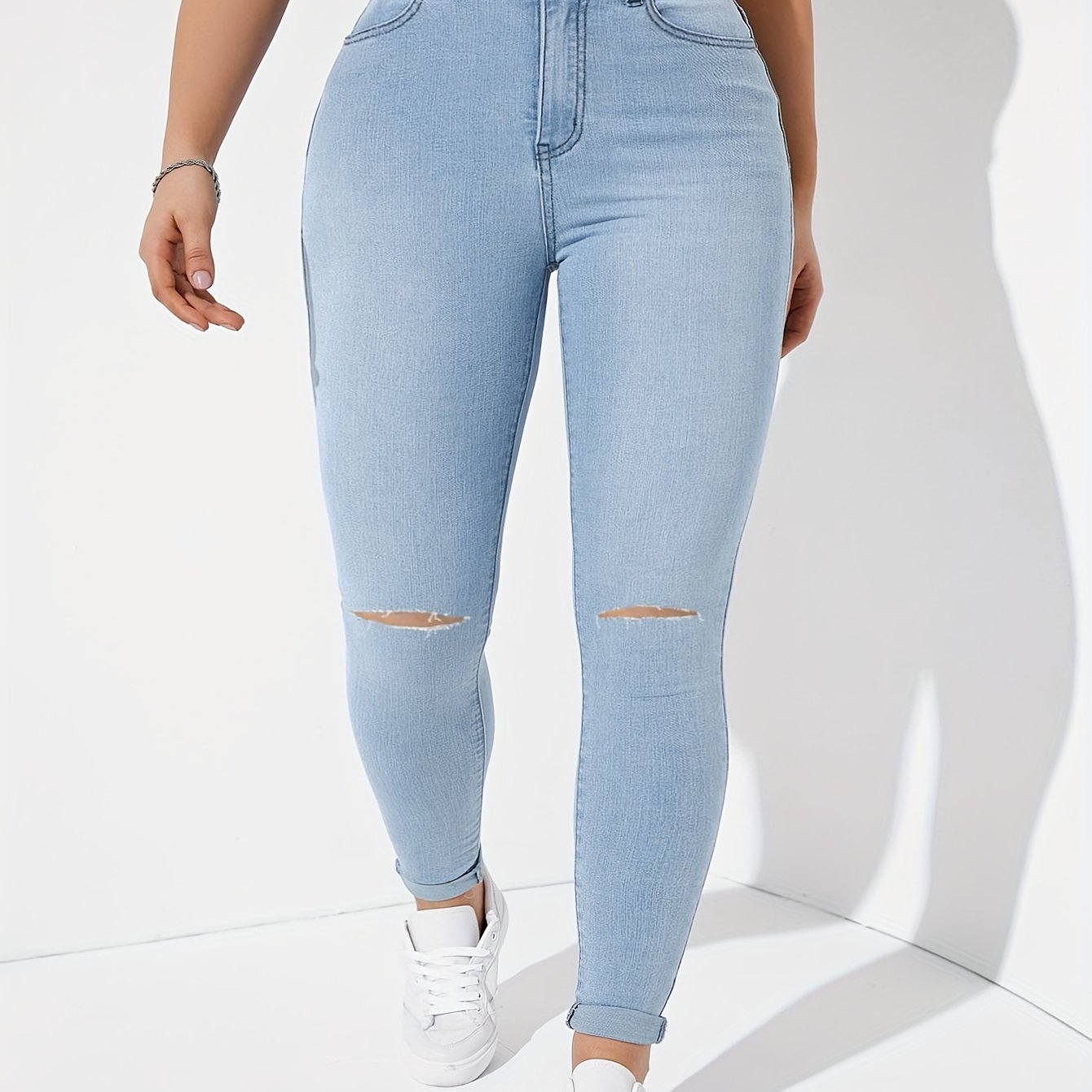 Ripped Skinny Jeans for Women
